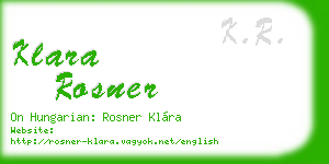 klara rosner business card